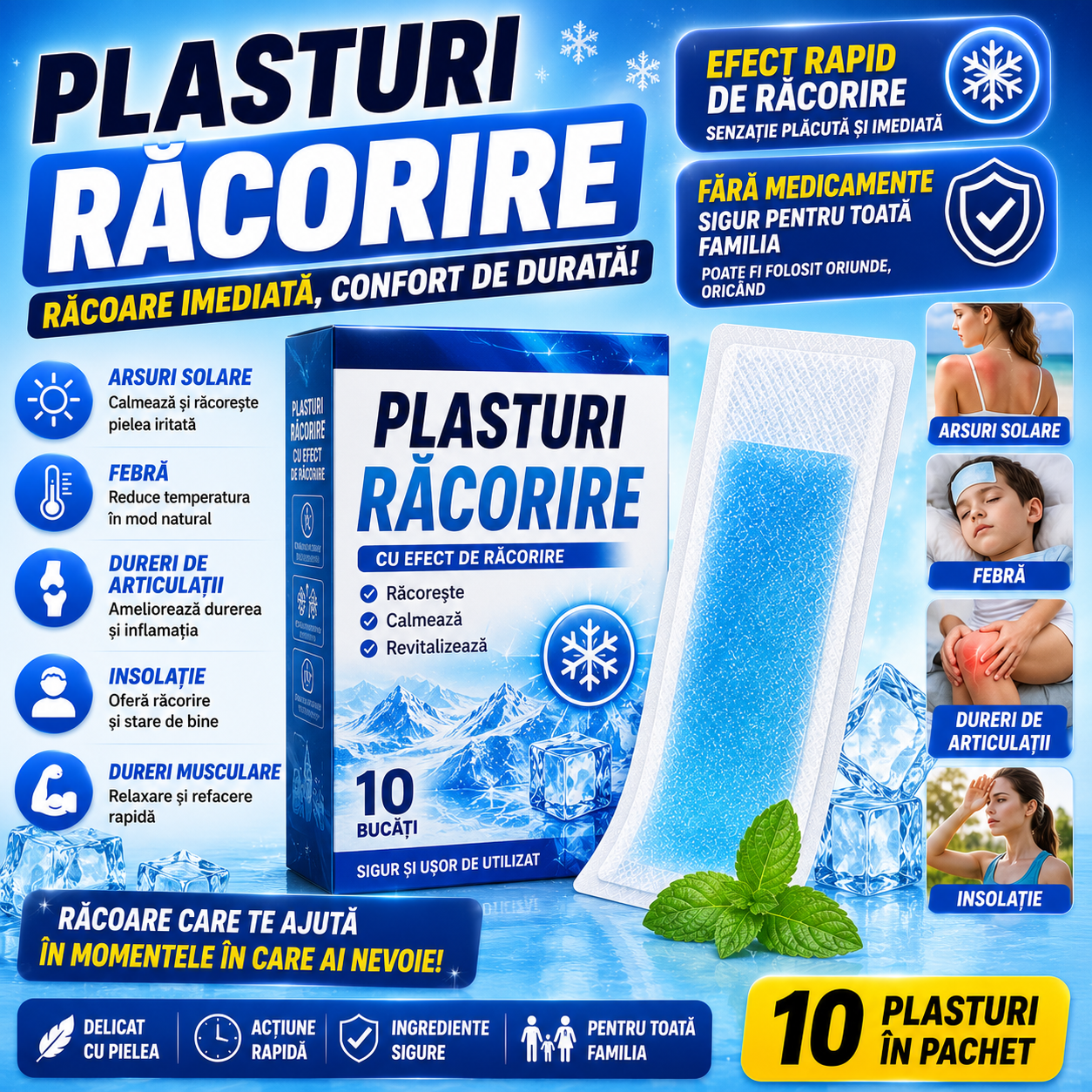 Plasturi cu Efect de Răcire