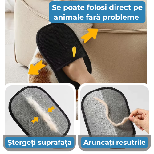 Mănușă Electrostatică - Pentru îndepărtarea părului de animale