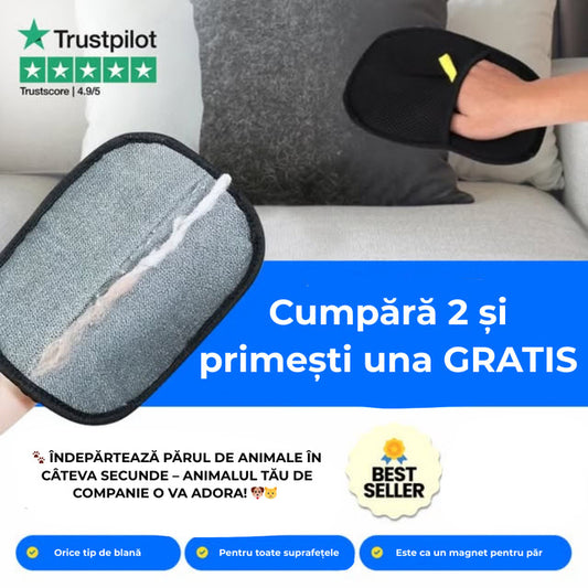 Mănușă Electrostatică - Pentru îndepărtarea părului de animale