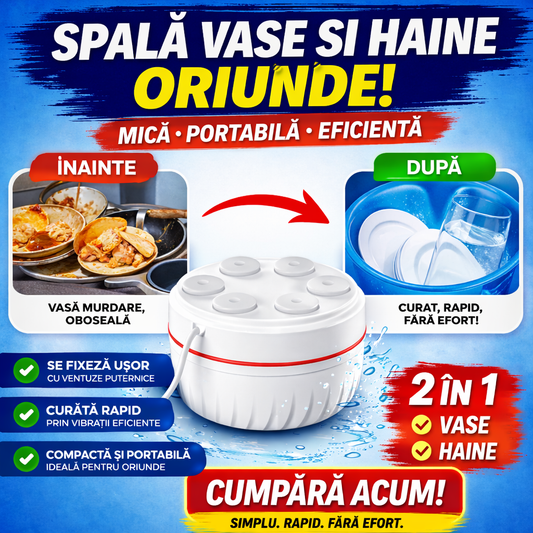 Mașină de spălat vase și haine portabilă