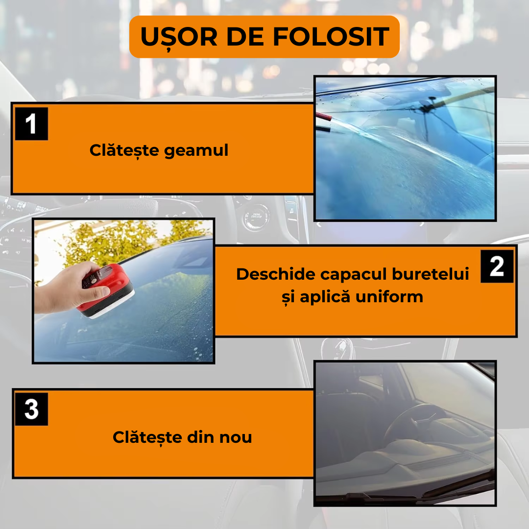 Burete cu soluție Anti-Ploaie și Aburire